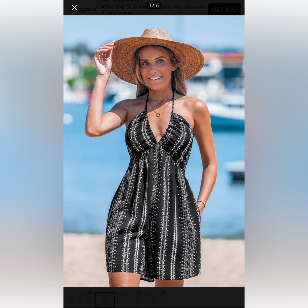 NWT Cupshe Black and White Halter Jumpsuit